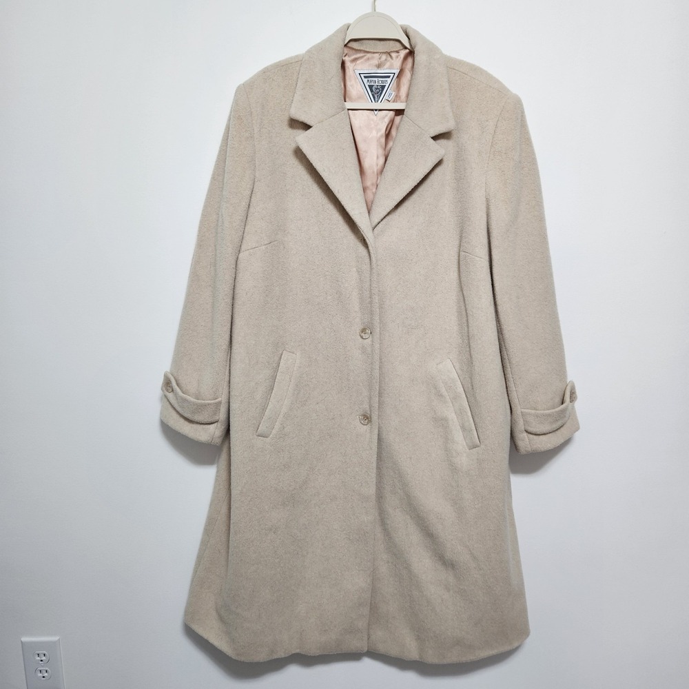 Vintage Marvin Richards Women's Wool Cashmere Blend Long Coat 18W 1X
